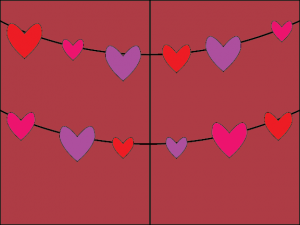 This part was just a proof-of-concept. The outside would have hearts "flying" on the paper with space printed on it. Just attached with fishing line or similar.